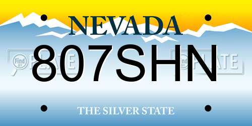 807SHN Nevada License Plate