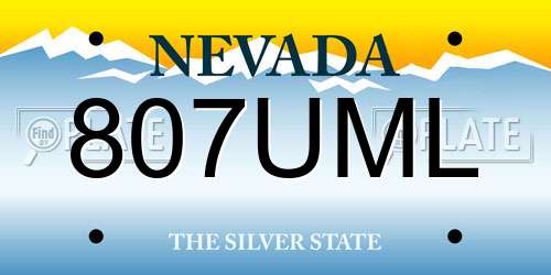 807UML Nevada License Plate