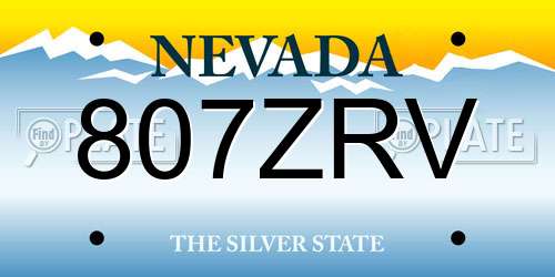 807ZRV Nevada License Plate