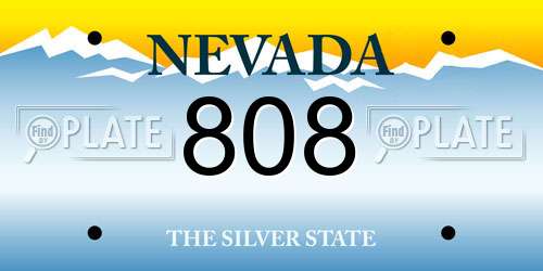 808 Nevada License Plate