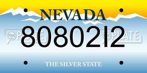 80802I2 Nevada License Plate