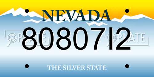 80807I2 Nevada License Plate
