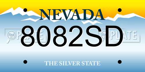 8082SD Nevada License Plate