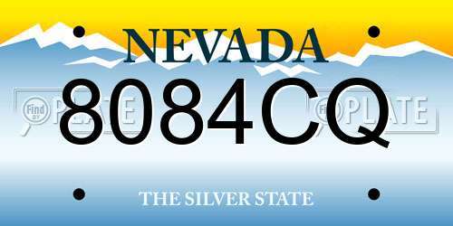 8084CQ Nevada License Plate