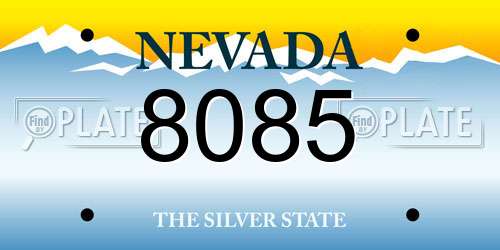 8085 Nevada License Plate