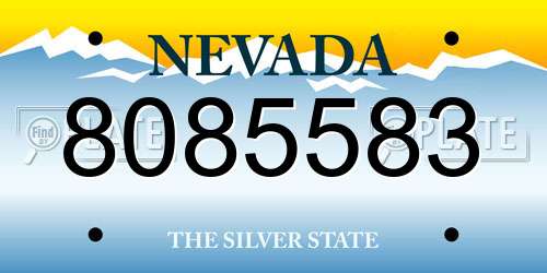 8085583 Nevada License Plate
