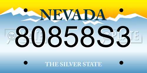 80858S3 Nevada License Plate
