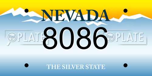 8086 Nevada License Plate
