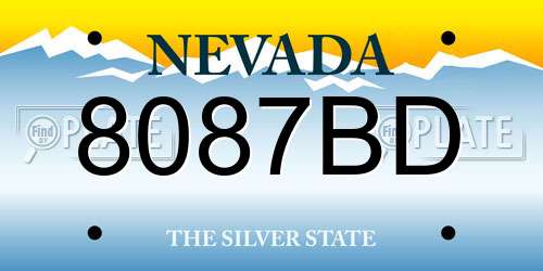 8087BD Nevada License Plate