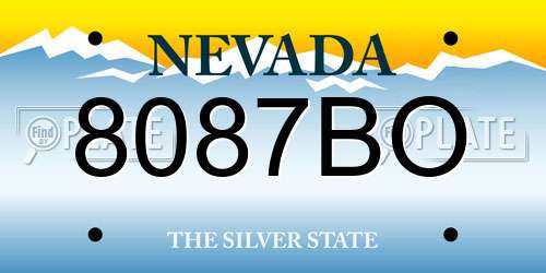 8087BO Nevada License Plate