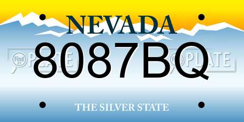 8087BQ Nevada License Plate