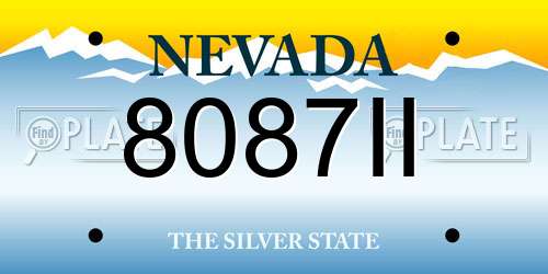 8087II Nevada License Plate