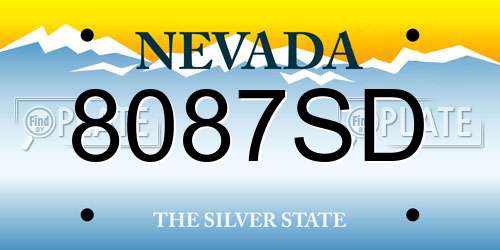 8087SD Nevada License Plate