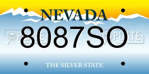 8087SO Nevada License Plate