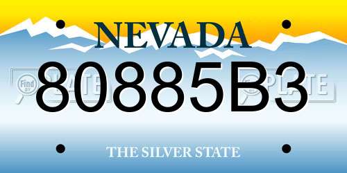 80885B3 Nevada License Plate