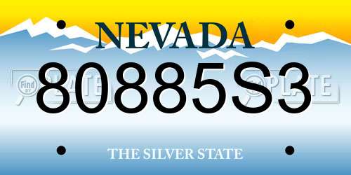 80885S3 Nevada License Plate