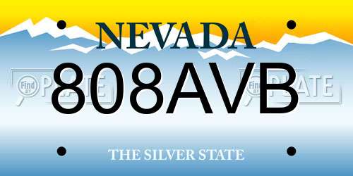 808AVB Nevada License Plate