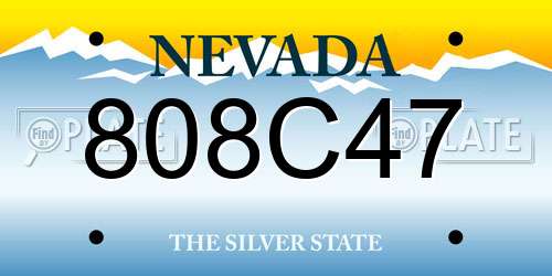 808C47 Nevada License Plate