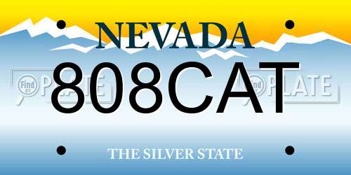 808CAT Nevada License Plate