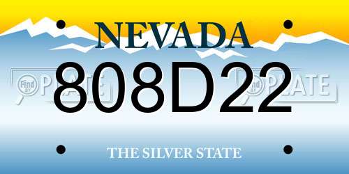 808D22 Nevada License Plate