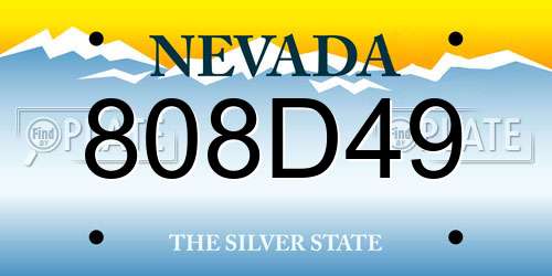 808D49 Nevada License Plate
