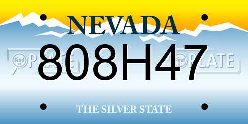 808H47 Nevada License Plate