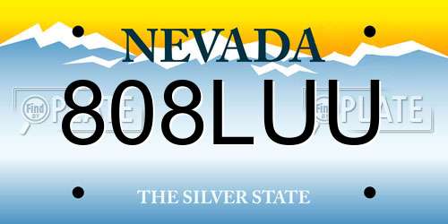 808LUU Nevada License Plate