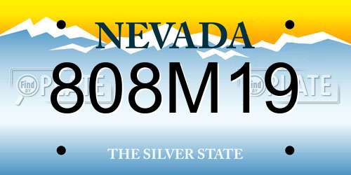 808M19 Nevada License Plate