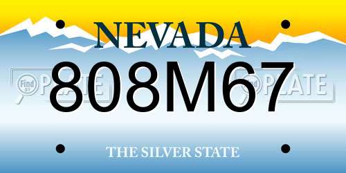 808M67 Nevada License Plate