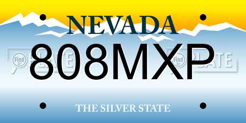 808MXP Nevada License Plate