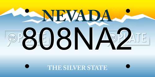 808NA2 Nevada License Plate
