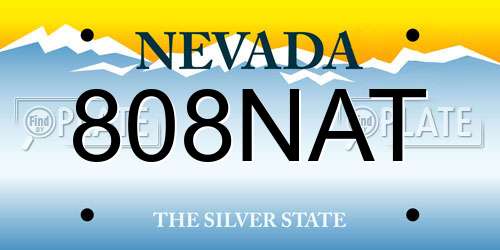 808NAT Nevada License Plate