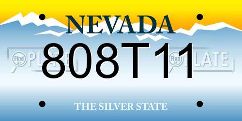808T11 Nevada License Plate