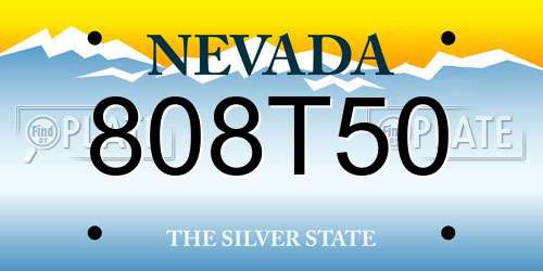 808T50 Nevada License Plate
