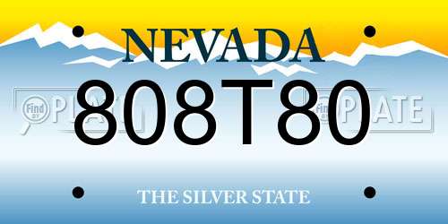 808T80 Nevada License Plate
