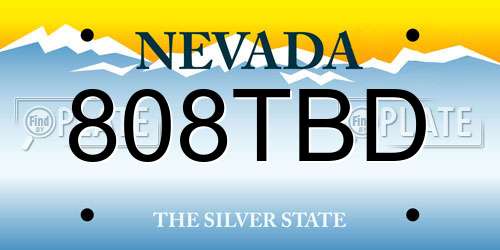 808TBD Nevada License Plate