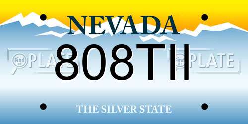 808TII Nevada License Plate