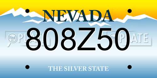 808Z50 Nevada License Plate
