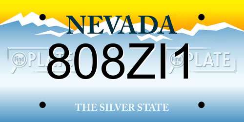 808ZI1 Nevada License Plate
