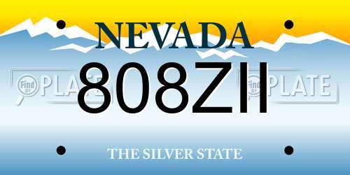 808ZII Nevada License Plate