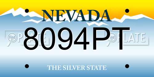 8094PT Nevada License Plate
