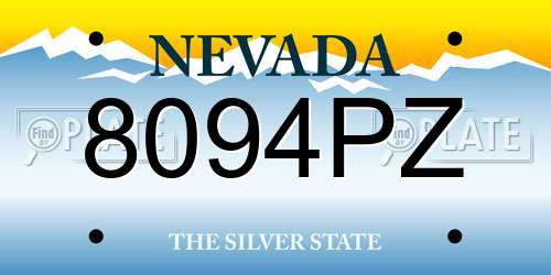 8094PZ Nevada License Plate
