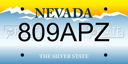 809APZ Nevada License Plate