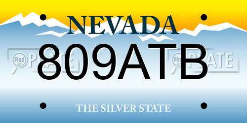 809ATB Nevada License Plate