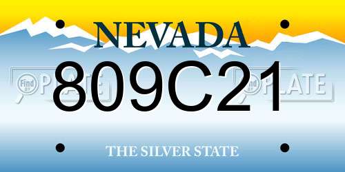 809C21 Nevada License Plate