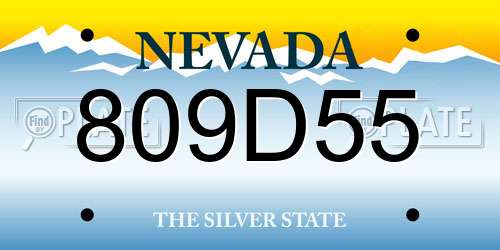 809D55 Nevada License Plate
