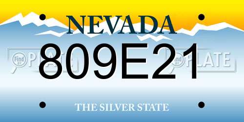 809E21 Nevada License Plate