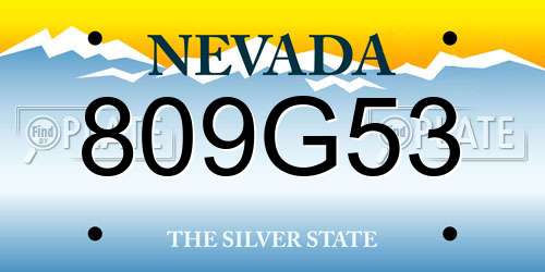 809G53 Nevada License Plate