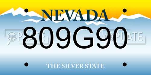 809G90 Nevada License Plate