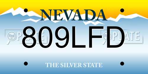809LFD Nevada License Plate